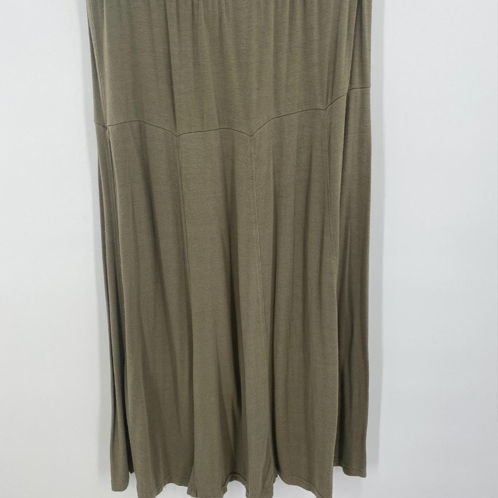 JANE ASHLEY KHAKI GREEN LONG‎ SKIRT